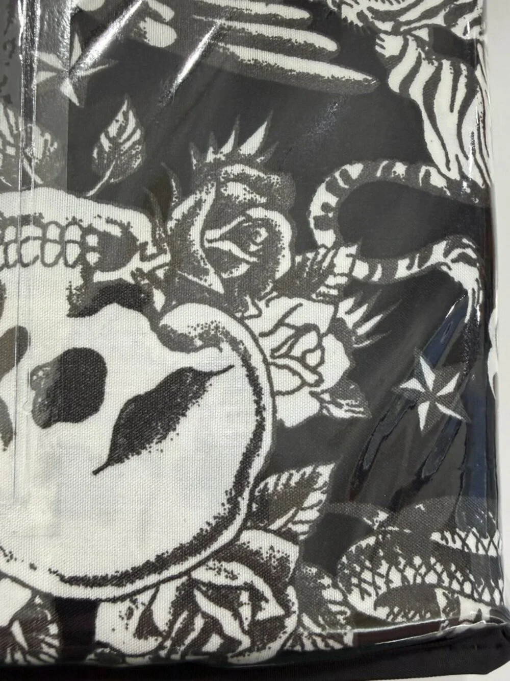 Ed Hardy King Sheet Set 6 Piece Double Brushed Black White Skull Tiger Tattoo